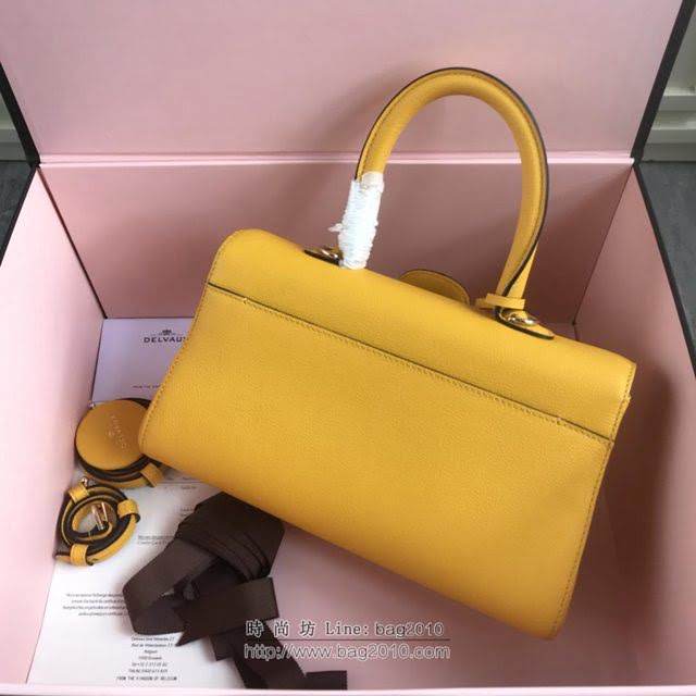 DELVAUX女包 2019春夏最新色 專櫃原廠皮 德爾沃女手提包 DS0028太陽黃 大號Delvaux單肩包  fcs1144